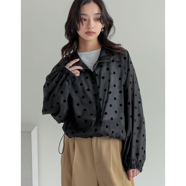 Re:EDIT ドットor無地シアージップブルゾン アウター(コート・ジャケットなど) shoplistselect-10356816 SHOPLIST サンプル画像3