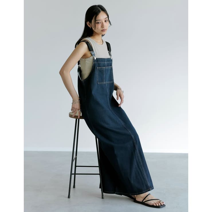 Re:EDIT [2025 SUMMER COLLECTION][低身長サイズ有]サスペンダーベルト付きデニムジャンパースカート ワンピース・ドレス shoplistselect-10356759 SHOPLIST サンプル画像3