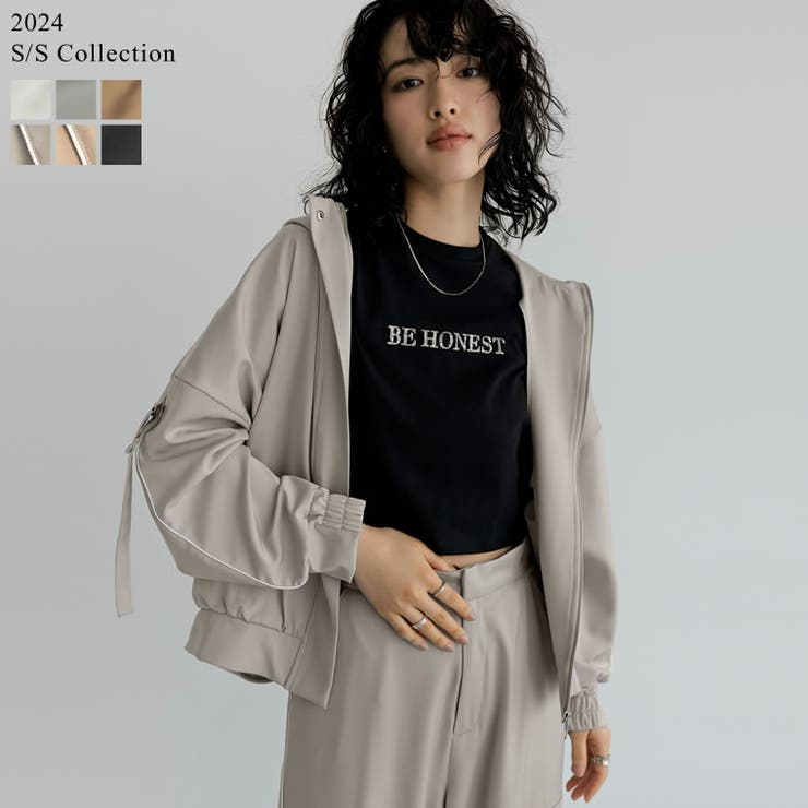 Re:EDIT サテンフーディージップブルゾン アウター(コート・ジャケットなど) shoplistselect-10356869 SHOPLIST パッケージ画像