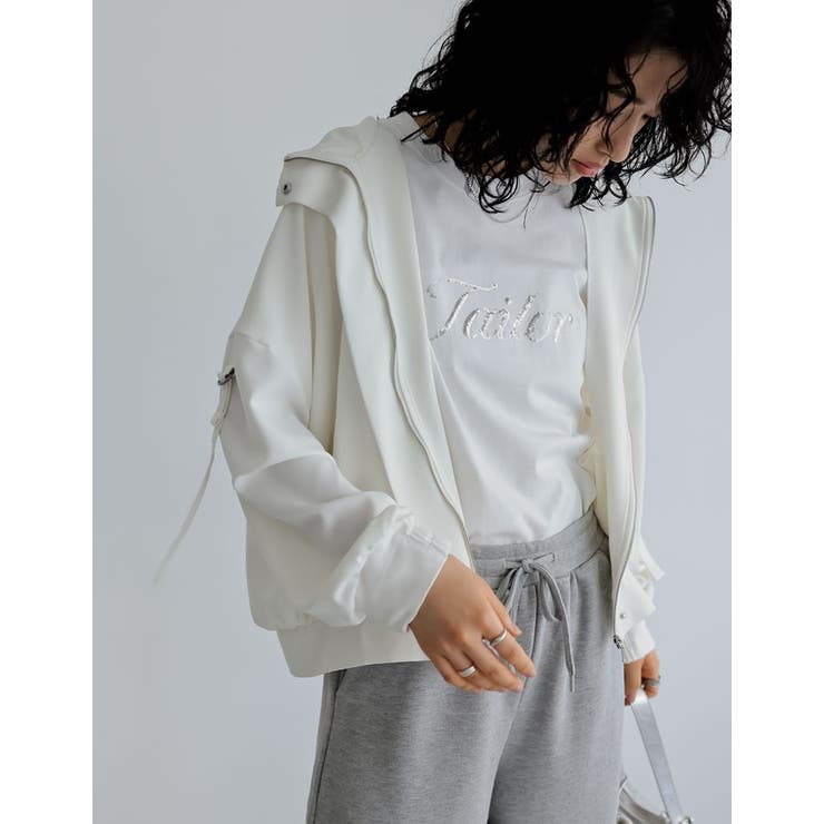 Re:EDIT サテンフーディージップブルゾン アウター(コート・ジャケットなど) shoplistselect-10356869 SHOPLIST サンプル画像3