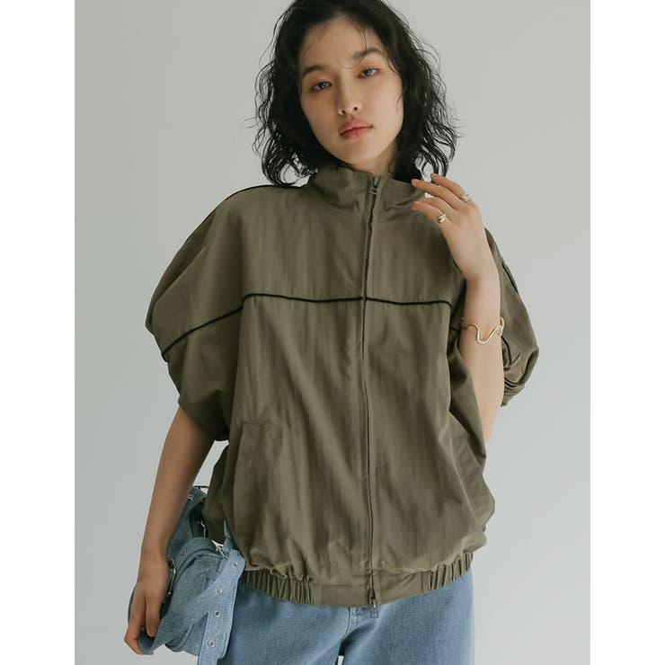 Re:EDIT パイピングバイカラーフレンチスリーブブルゾン アウター(コート・ジャケットなど) shoplistselect-10356875 SHOPLIST サンプル画像2