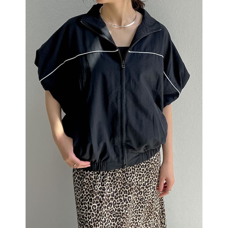 Re:EDIT パイピングバイカラーフレンチスリーブブルゾン アウター(コート・ジャケットなど) shoplistselect-10356875 SHOPLIST サンプル画像3