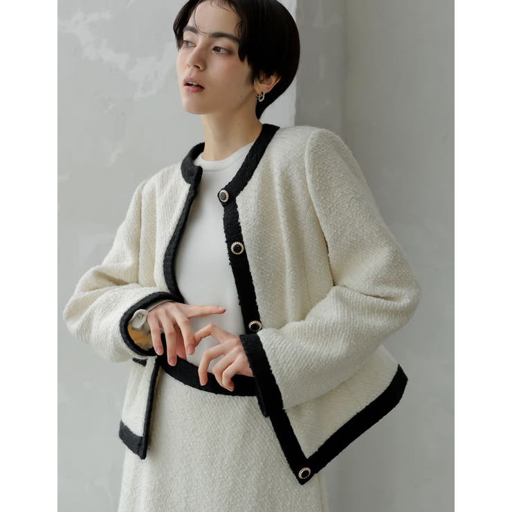 Re:EDIT [2024-25 WINTER PRE ORDER][MEISM by Re:EDIT]ツイードライクバイカラージャケット アウター(コート・ジャケットなど) shoplistselect-10356897 SHOPLIST サンプル画像2