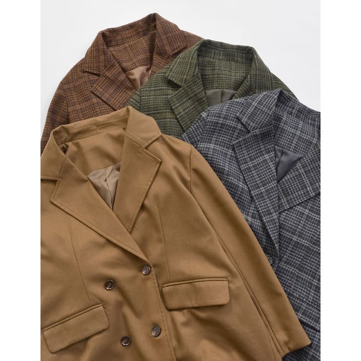 Re:EDIT [2024-25 WINTER COLLECTION]ウール混チェックor無地ミドルコート アウター(コート・ジャケットなど) shoplistselect-10356856 SHOPLIST サンプル画像2