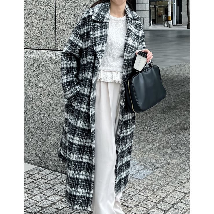 Re:EDIT [2024-25 WINTER COLLECTION]起毛チェック柄ロングチェスターコート アウター(コート・ジャケットなど) shoplistselect-10356903 SHOPLIST サンプル画像2