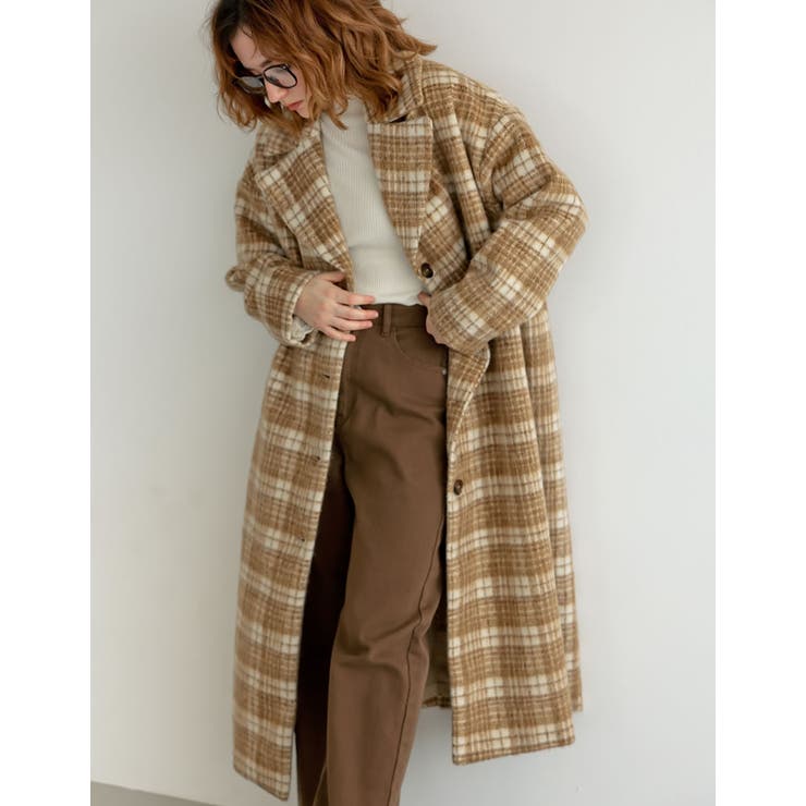 Re:EDIT [2024-25 WINTER COLLECTION]起毛チェック柄ロングチェスターコート アウター(コート・ジャケットなど) shoplistselect-10356903 SHOPLIST サンプル画像3