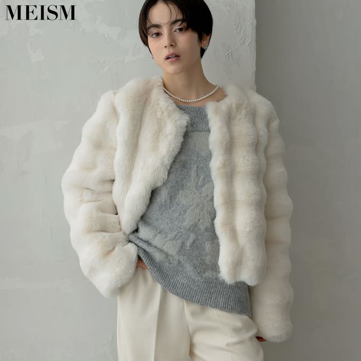 【10％OFFクーポン！8/11(火)1:59まで】Re:EDIT [2024-25 WINTER COLLECTION][MEISM by Re:EDIT]ブロックフェイクファーリボン付ショートコート アウター(コート・ジャケットなど) shoplistselect-10356911 SHOPLIST パッケージ画像