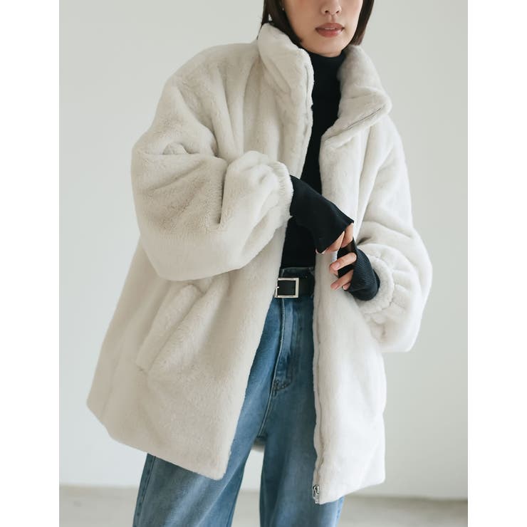 Re:EDIT ハイネックドロスト付きフェイクファージャケット アウター(コート・ジャケットなど) shoplistselect-10356914 SHOPLIST サンプル画像3