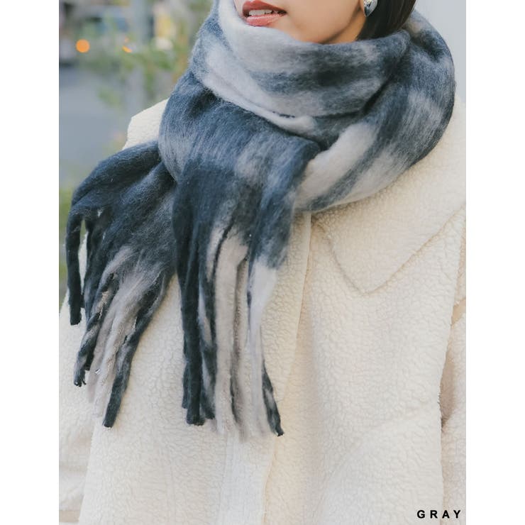Re:EDIT フェイクウールビッグチェック柄マフラー 小物 shoplistselect-10357021 SHOPLIST サンプル画像2