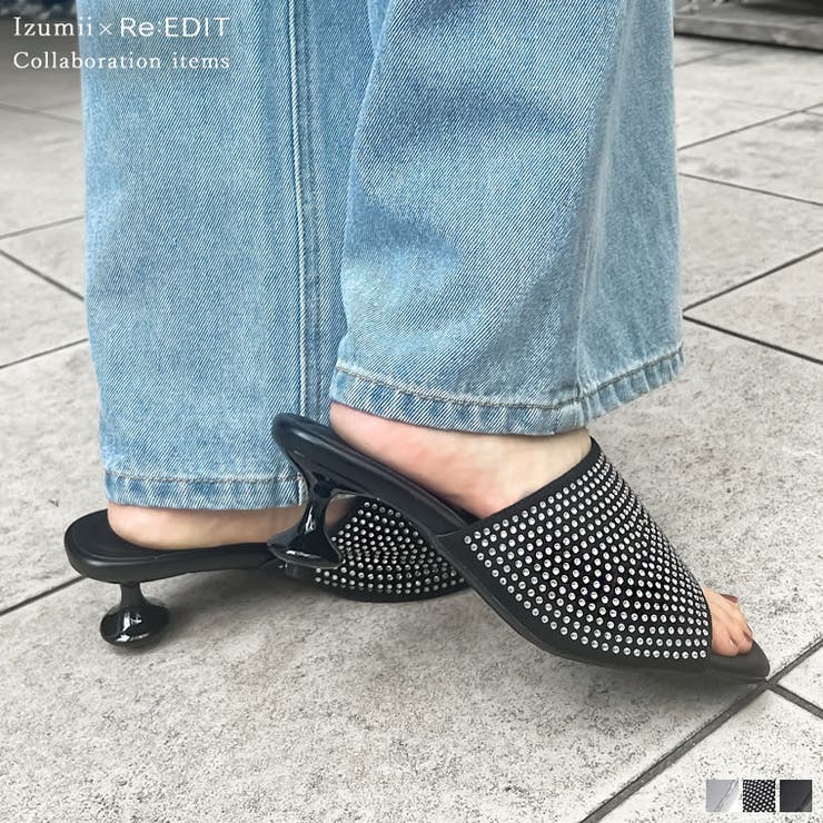 Re:EDIT [Re:EDIT by Izumii]変形ヒールラウンドトゥミュールサンダル シューズ・靴 shoplistselect-10356943 SHOPLIST パッケージ画像