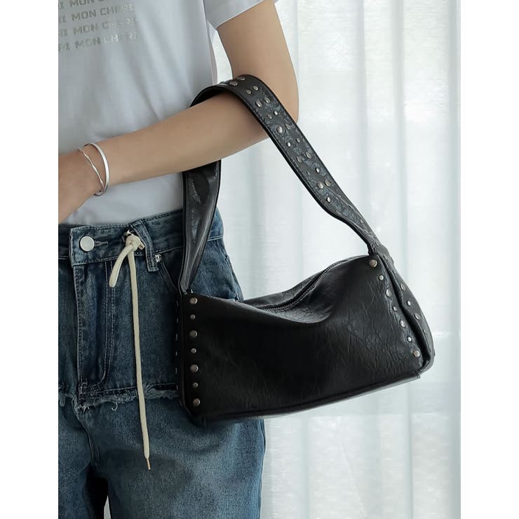 Re:EDIT [2025 SUMMER COLLECTION]フェイクレザースタッズ付きショルダーバッグ バッグ・鞄 shoplistselect-10356976 SHOPLIST サンプル画像3