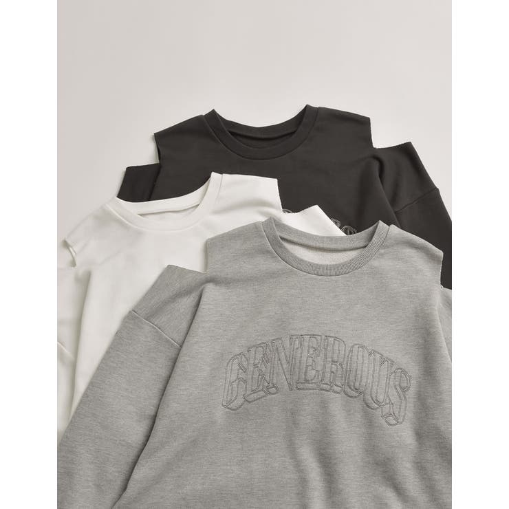 Re:EDIT 裏毛刺繍ロゴ肩スリットあきショート丈トップス トップス shoplistselect-10357057 SHOPLIST サンプル画像2