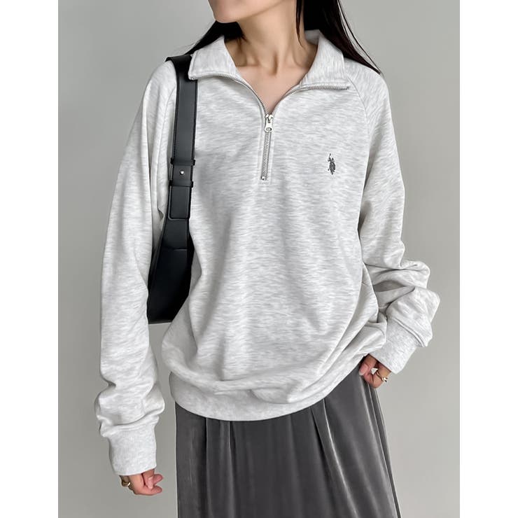 【10％OFFクーポン！9/11(金)1:59まで】Re:EDIT [U.S. POLO ASSN.][別注]ワンポイント刺繍ハーフジップスウェットプルオーバー トップス shoplistselect-10357060 SHOPLIST サンプル画像3