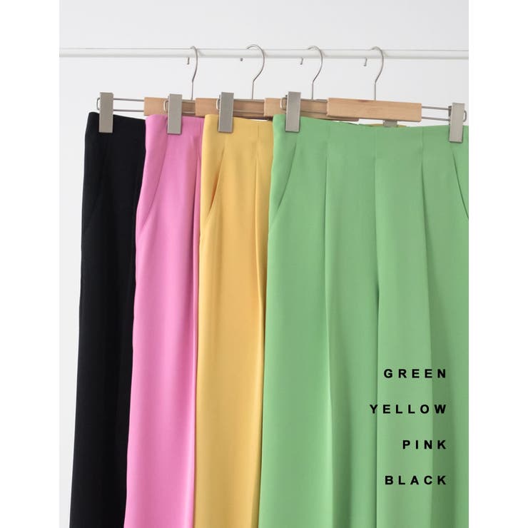 Re:EDIT ウエスト部分はすっきりと見せ、穿くだけで綺麗なシルエットに [2022S/S COLLECTION][低身長/高身長サイズ有]ジョーゼットセンタープレスセミワイドパンツ パンツ/パンツ パンツ・ズボン shoplistselect-10357177 SHOPLIST サンプル画像2