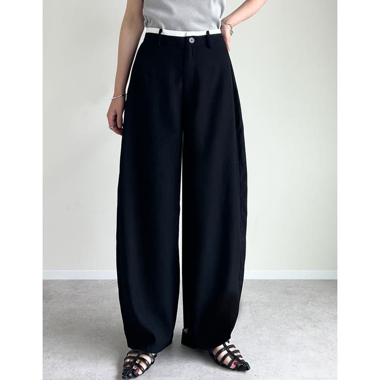 Re:EDIT [低身長/高身長サイズ有]ツイルウエスト切り替えバレルレッグパンツ パンツ・ズボン shoplistselect-10357228 SHOPLIST サンプル画像3