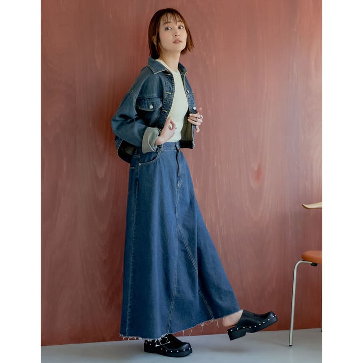 Re:EDIT [2025SS COLLECTION][低身長/高身長サイズ有]コットンデニムAライン切り替えスカート スカート shoplistselect-10357270 SHOPLIST サンプル画像3