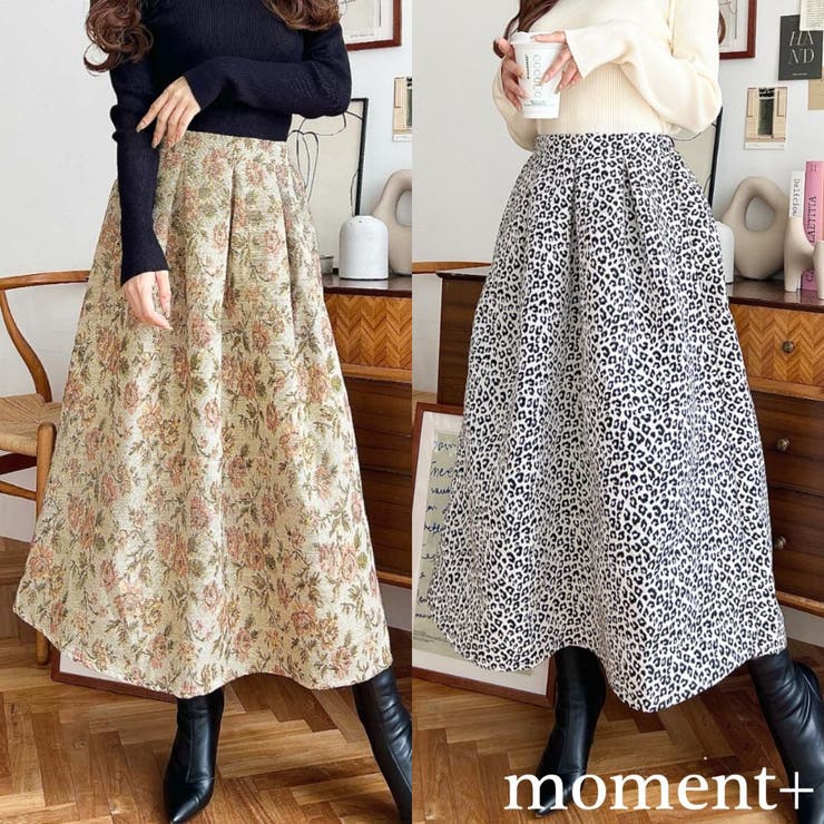 moment+ ゴブランジャガードフレアスカート スカート