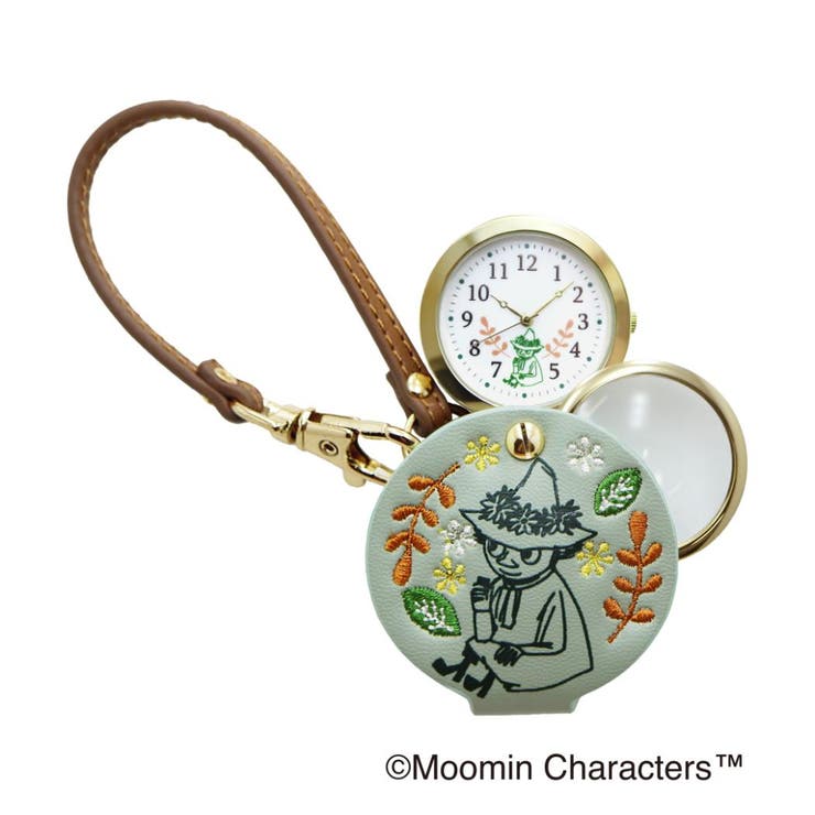 【10％OFFクーポン！11/27(木)1:59まで】cinemacollection ムーミン 懐中時計 NEW刺繍入りハングウォッチ GR 北欧 フィールドワーク ストラップタイプ ルーペウォッチ バッグチャーム キャラクター グッズ アクセサリー