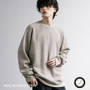 Rocky Monroe ニットソー 長袖Tシャツ ワッフル メンズ レディース セーター オーバーサイズ ゆったり ルーズ ラグラン スプリットスリーブ ウー...