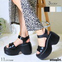 【5%OFFクーポン 9/11 1:59まで】attagirl 厚底パデットサンダル シューズ・靴