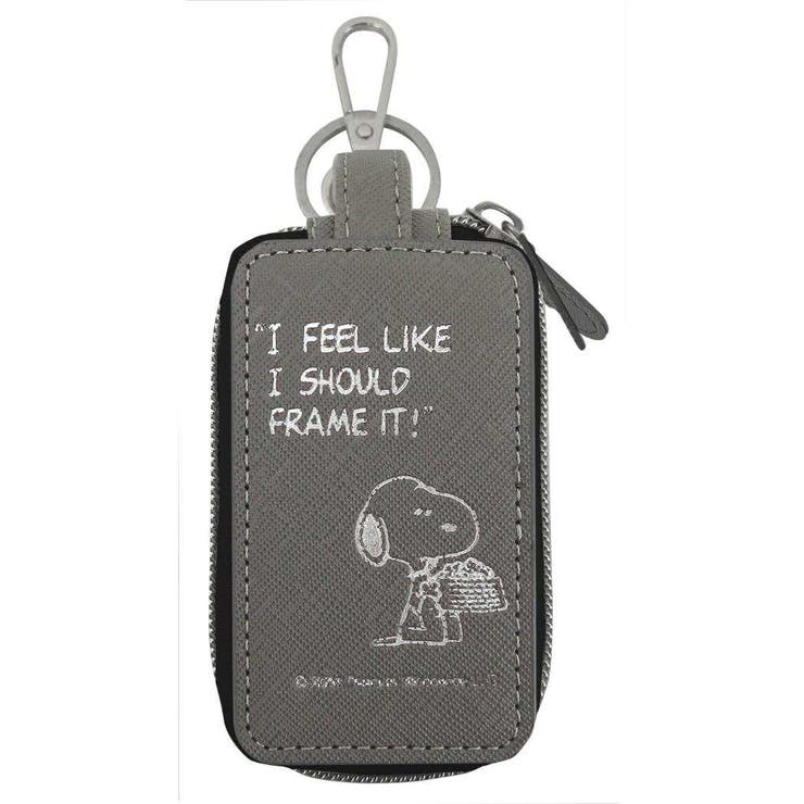 【ポイント2倍＆クーポン！3/11(水) 1:59まで】cinemacollection スヌーピー スマートキーケース ダブルポケットキーケース グレー ピーナッツ 三金商事 MEIHO 鍵入れ 鍵ケース カー用品 キャラクター グッズ 小物