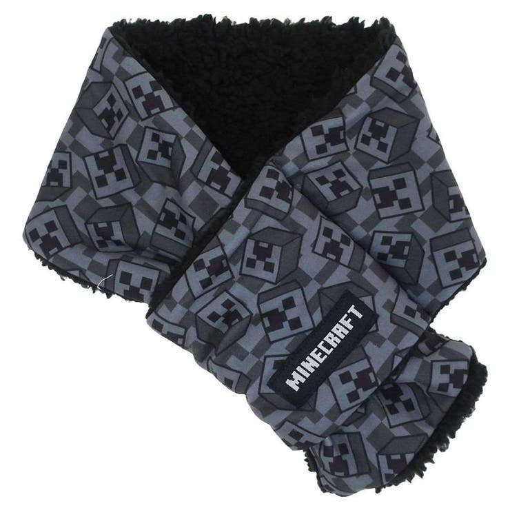 【10％OFFクーポン！11/27(木)1:59まで】cinemacollection マインクラフト ウォーマー雑貨 マフラー 総柄 グレー Minecraft ニシオ 防寒対策 キッズ 子ども ゲームキャラクター グッズ 小物