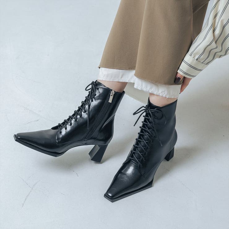 EVOL 【S-LLサイズ展開・クッション入り】6cmレースアップショートブーツ シューズ・靴