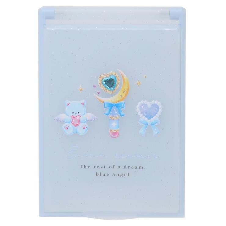 【10％OFFクーポン！5/7(木)9:59まで】cinemacollection エクランウルー 手鏡 ストーン付きカードミラーS BLUE ANGEL カミオジャパン コンパクトミラー かわいい グッズ 小物cinemacollection エクラ