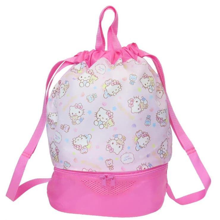 【10％OFFクーポン！2/23(月)1:59まで】cinemacollection ハローキティ プールバッグ 2wayボンサック 2層式 サンリオ 高波クリエイト ビーチバッグ 海プール サマーレジャー用品 キャラクター グッズ 水着