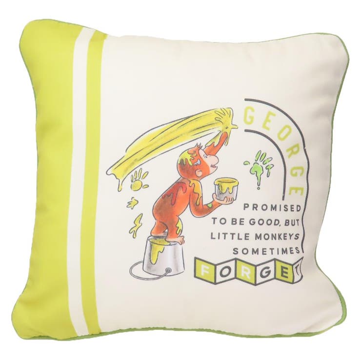 cinemacollection おさるのジョージ スクエアクッション クッション イタズラペイント 丸眞 インテリア 絵本キャラクター グッズ その他