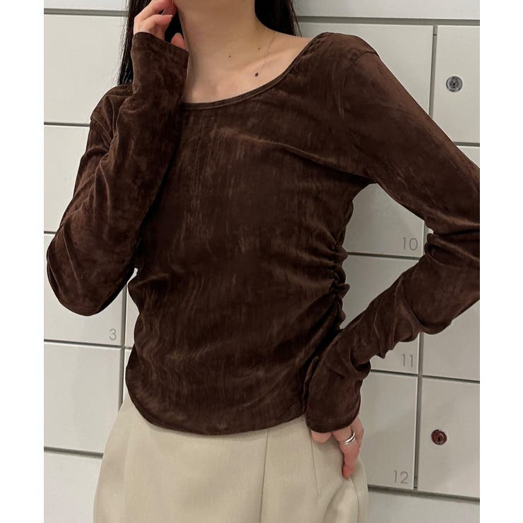 RANAN ＜solleim＞バックオープンベロアトップス トップス