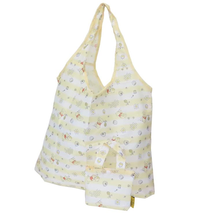 【10％OFFクーポン！本日実施中】cinemacollection くまのプーさん エコバッグ 折りたたみショッピングバッグ パステルボーダー ディズニー ジェイズプランニング お買い物かばん コンパクト キャラクター グッズ バッグ・