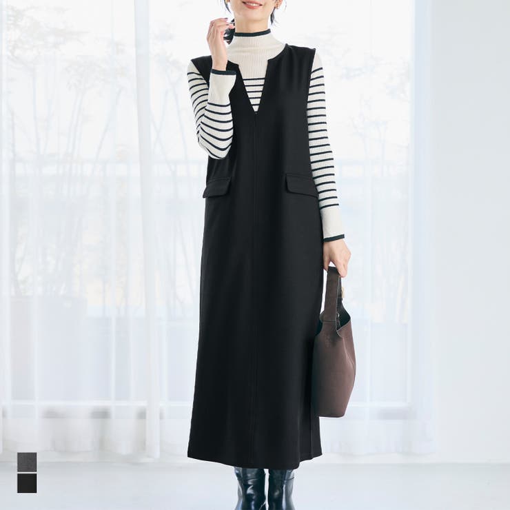 【10％OFFクーポン！11/27(木)1:59まで】coca ウーリッシュツイルジャンパースカート ワンピース・ドレス