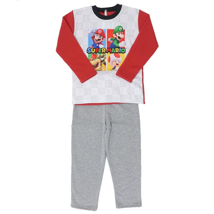 cinemacollection スーパーマリオ キッズファッション 長袖長パンツ レッド バンダイ キッズ 子ども ナ..