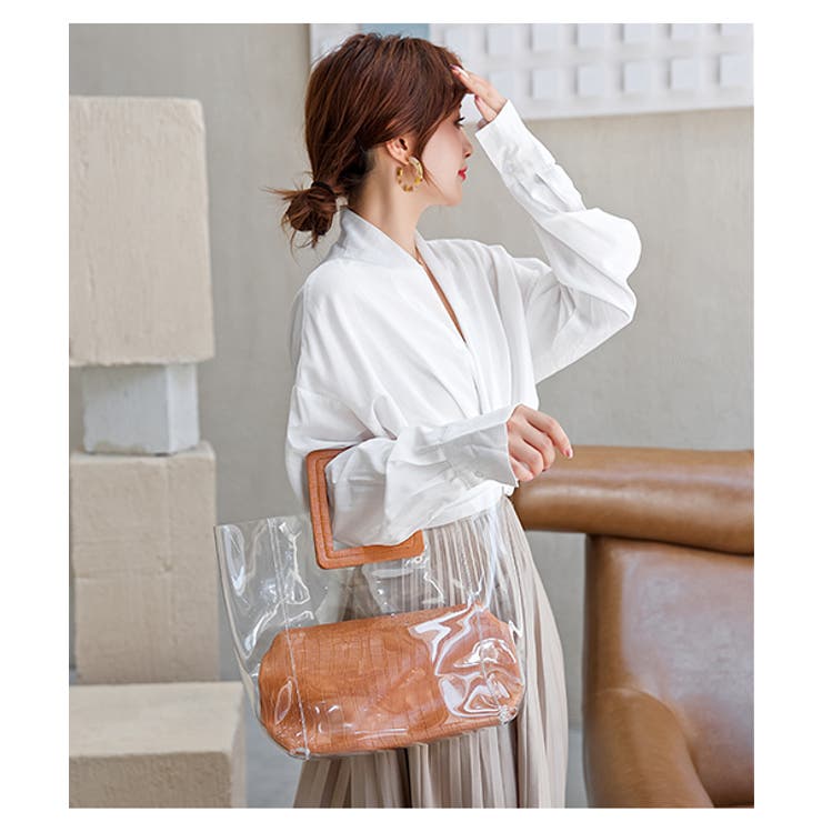 maison de LATIR クリア バッグ バッグ クリア クリア バッグ トートバッグ トートバッグ バッグ バッグ 手提げバッグ シンプル バッグインバッグ ポーチ 型押し クリアバッグ トート韓国ファッション 韓国 ホーム オフィス バッグ・