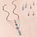 maison de LATIR カジュアルコーデを格上げする【4点セット】ターコイズネックレスor【3点セット】ターコイズピアス アクセサリー 大人 高見え お...