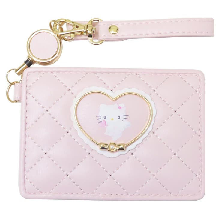 cinemacollection ハローキティ 定期入れ リール付き単パスケース ハートフレーム サンリオ サンアート シングルパスケース ICカードケース キャラクター グッズ 小物