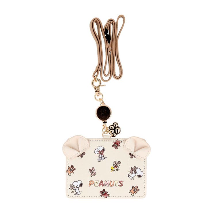 cinemacollection スヌーピー 定期入れ リール付カードホルダー ブラウン ピーナッツ サンスター文具 通勤 通学 かわいい キャラクター グッズ 小物