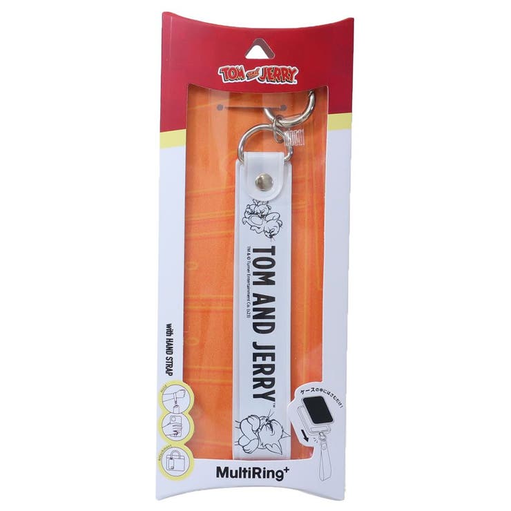【10％OFFクーポン！11/27(木)1:59まで】cinemacollection トム＆ジェリー スマホアクセ マルチリングプラス ハンドストラップセット ホワイト ワーナーブラザース グルマンディーズ スマホストラップ キャラクター グッズ 小物