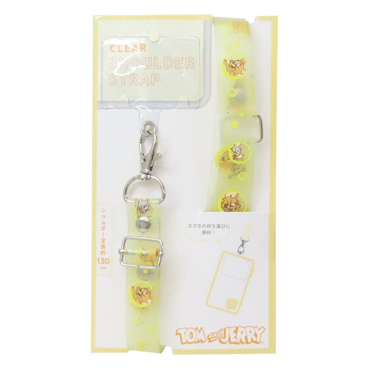 cinemacollection トムとジェリー スマホアクセサリー クリアスマホショルダーストラップ チーズ ワーナーブラザース ティーズファクトリー 落下防止 スマートフォン ネックストラップ キャラクター グッズ 小物