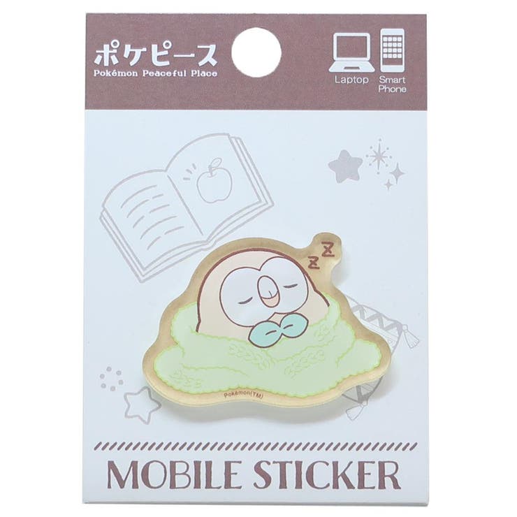 cinemacollection ポケットモンスター スマホアクセ モバイルステッカー ポケピース モクロー ポケモン グルマンディーズ デコレーション キャラクター グッズ 小物
