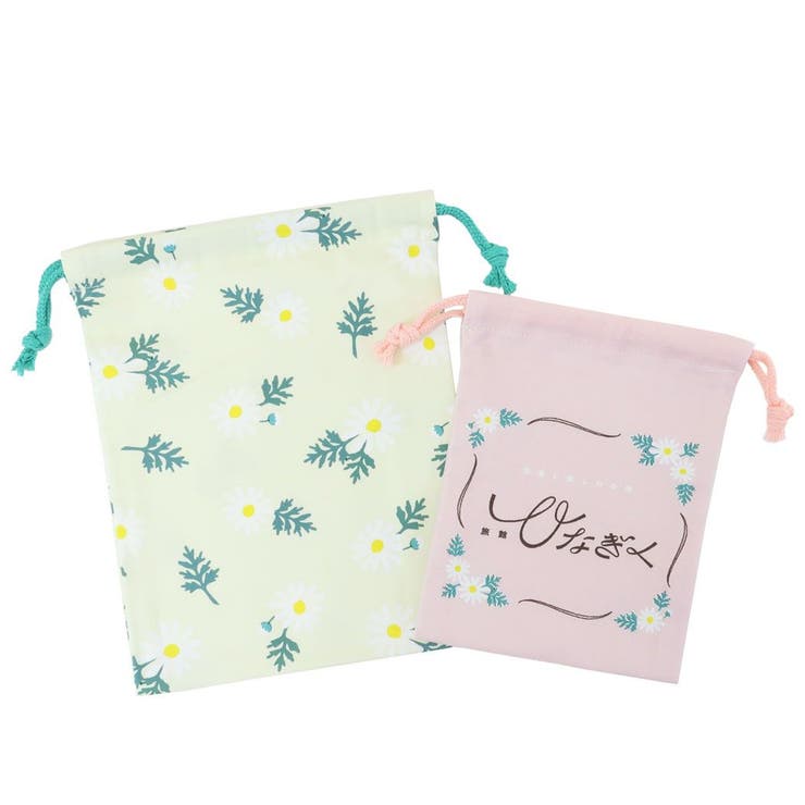 【10％OFFクーポン！本日実施中】cinemacollection レトロノーム 巾着袋 きんちゃくポーチ2枚セット ひなぎく Green Flash 小物入れ かわいい おもしろ雑貨 グッズ 浴衣・着物