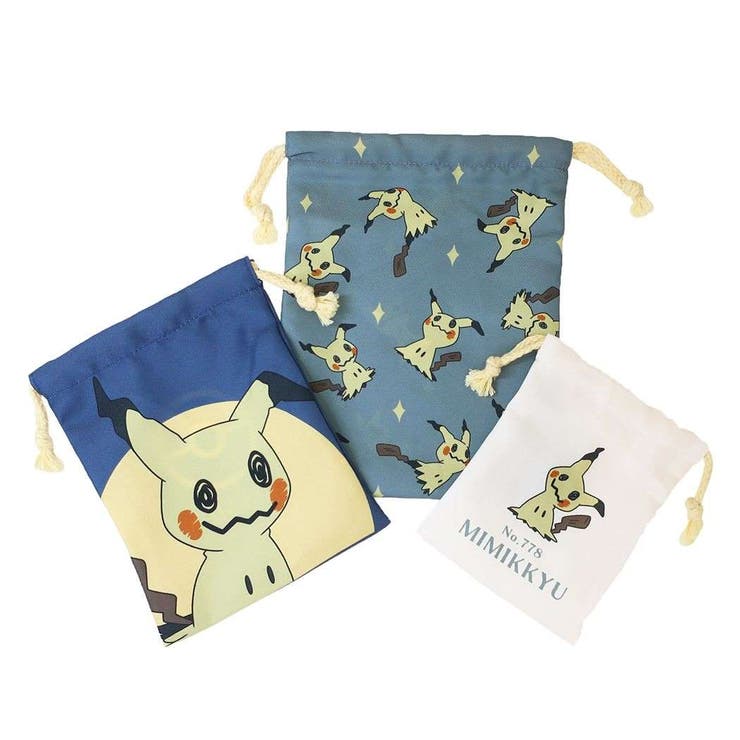 cinemacollection ポケットモンスター 巾着袋 3P巾着 きんちゃくポーチ3枚セット ミミッキュ ポケモン マリモクラフト 小物入れ キャラクター グッズ 浴衣・着物