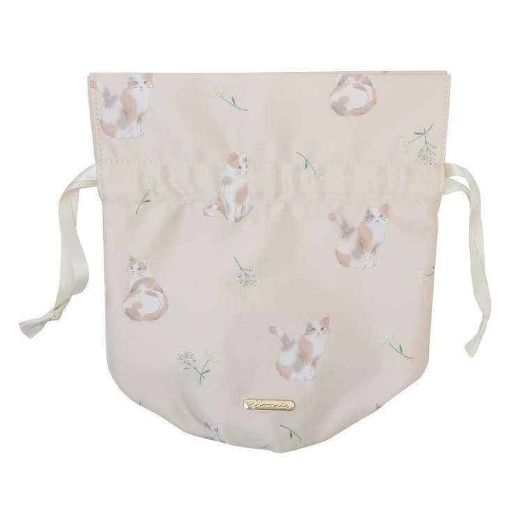 【10％OFFクーポン！本日実施中】cinemacollection フローマルズ 巾着袋 巾着 マチ付き ミケネコ ねこ クーリア きんちゃくポーチ 小物入れ おしゃれ グッズ 浴衣・着物
