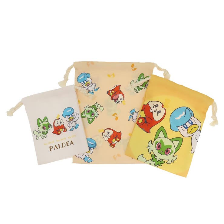 cinemacollection ポケットモンスター 巾着袋 3P巾着 きんちゃくポーチ3枚セット パルデア ポケモン マリモクラフト 小物入れ キャラクター グッズ 浴衣・着物