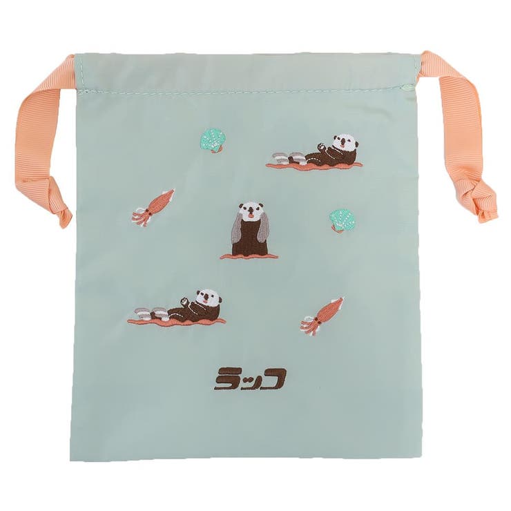 cinemacollection アニマル百貨店 巾着袋 刺繍巾着 ラッコ どうぶつ Green Flash きんちゃくポーチ 小物入れ グッズ 浴衣・着物