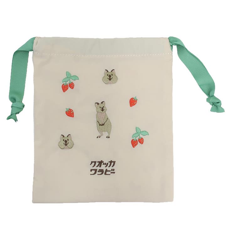 cinemacollection アニマル百貨店 巾着袋 刺繍巾着 クオッカワラビー どうぶつ Green Flash きんちゃく..