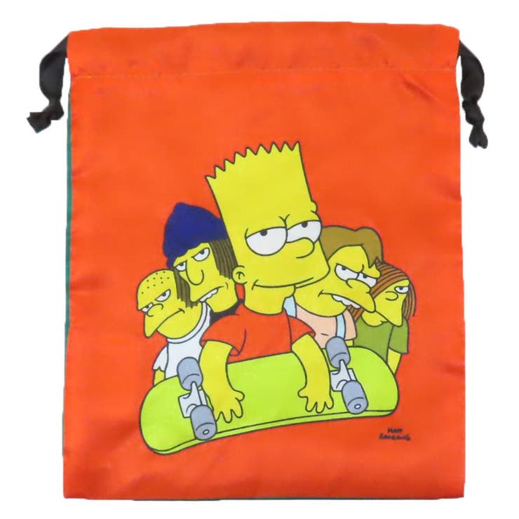 cinemacollection ザシンプソンズ 巾着袋 リボン巾着 きんちゃくポーチ スケートボード スモールプラネ..