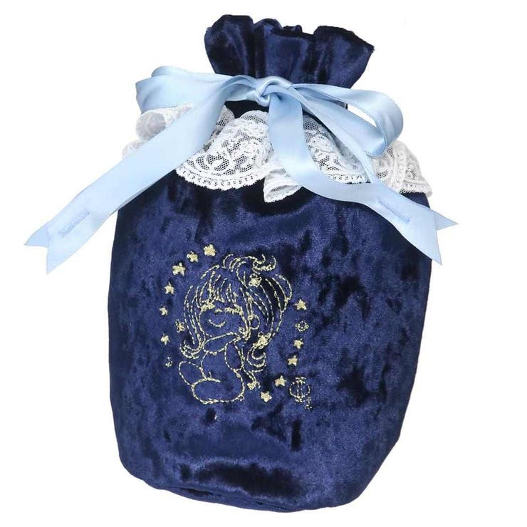 cinemacollection 水森亜土 巾着袋 レース＆ベロア巾着 ほし ワタナベ 手提げかばん キャラクター グッズ 浴衣・着物