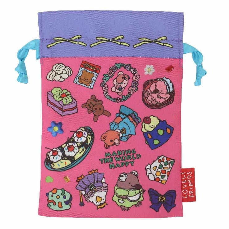 cinemacollection ラブリーフレンズ 巾着袋 巾着S PKxPU スモールプラネット 小物入れ きんちゃくポー..
